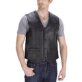 HARCHIZ Raider Leather Motorcycle Vest for Men