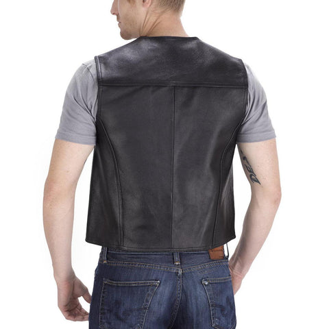 Ace Raider Leather Motorcycle Vest for Men