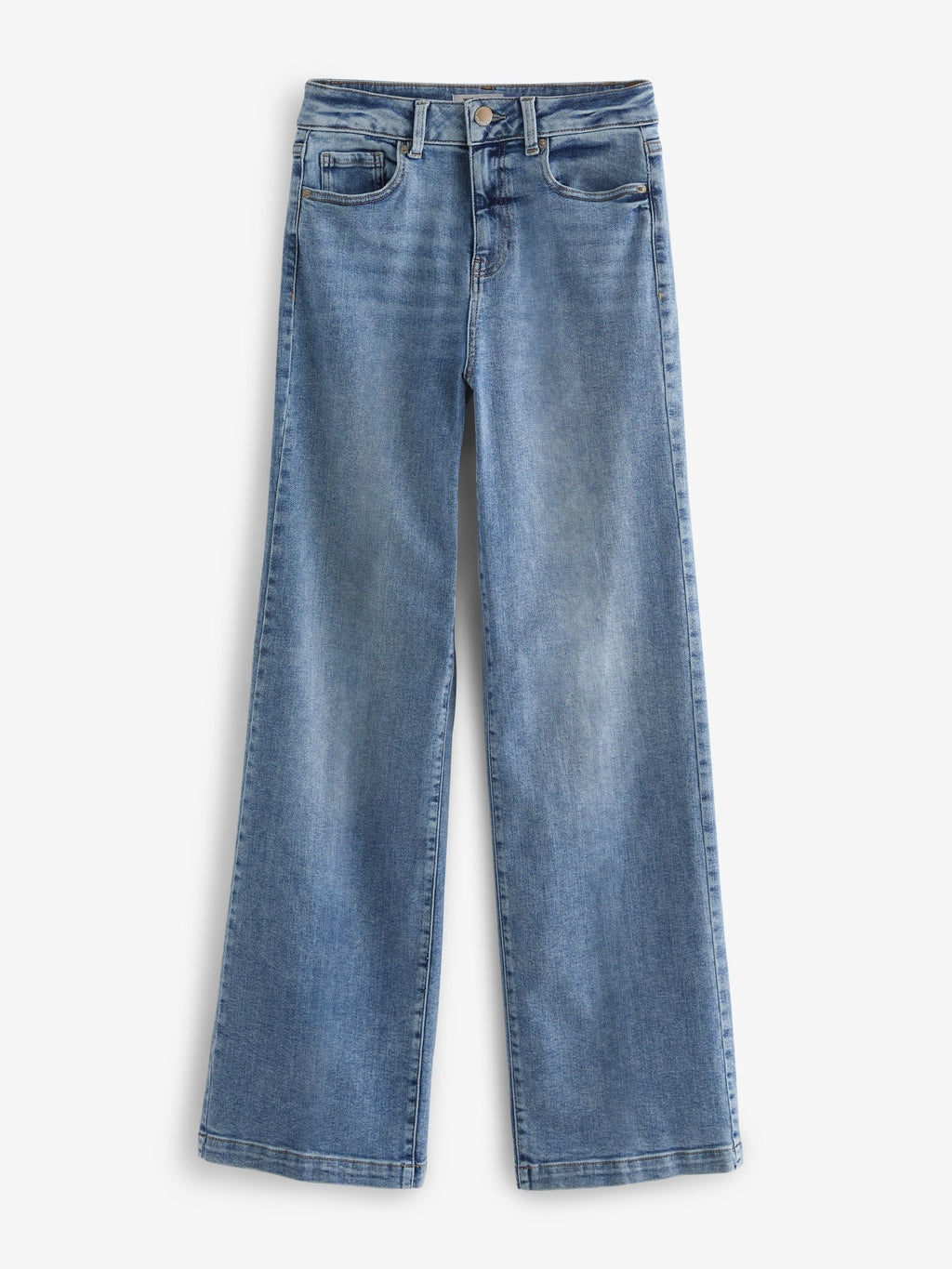 Women Mid Blue Wide Leg Jeans – Trendy High Waist Denim Pants for Women in Pakistan | HARCHIZ