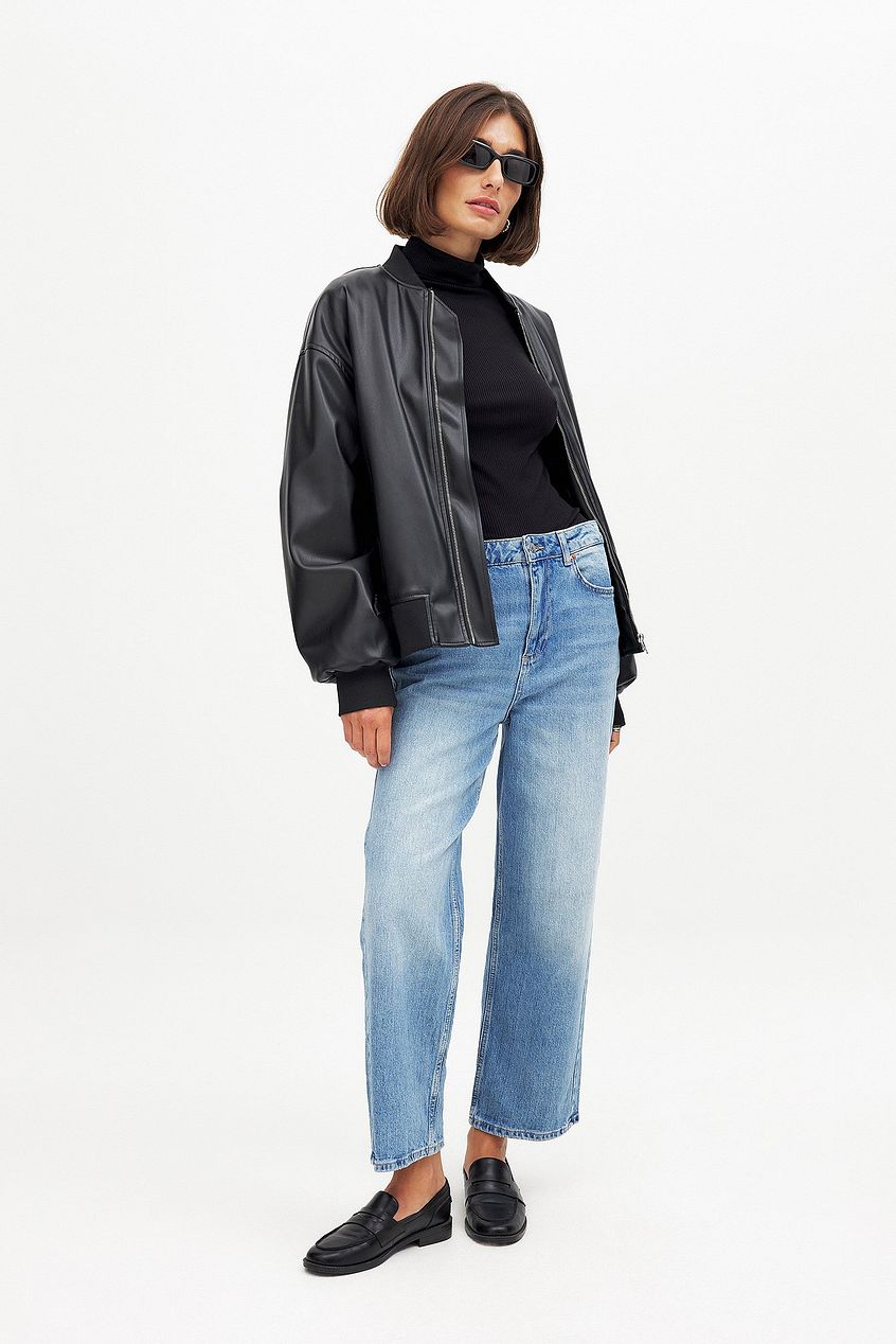 Women Straight High Waist Cropped Jeans – High-Rise Ankle Crop, Clean Straight Leg | HARCHIZ