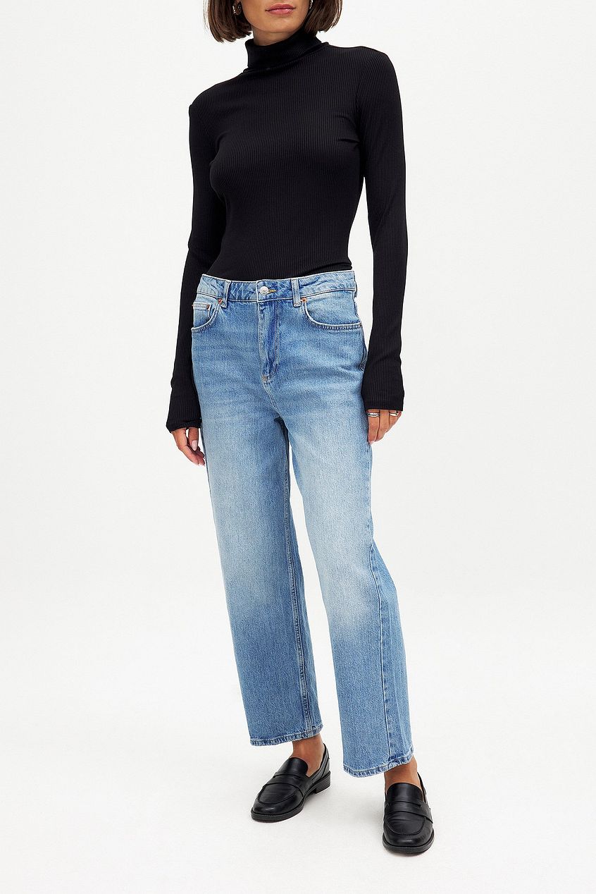 Women Straight High Waist Cropped Jeans – High-Rise Ankle Crop, Clean Straight Leg | HARCHIZ