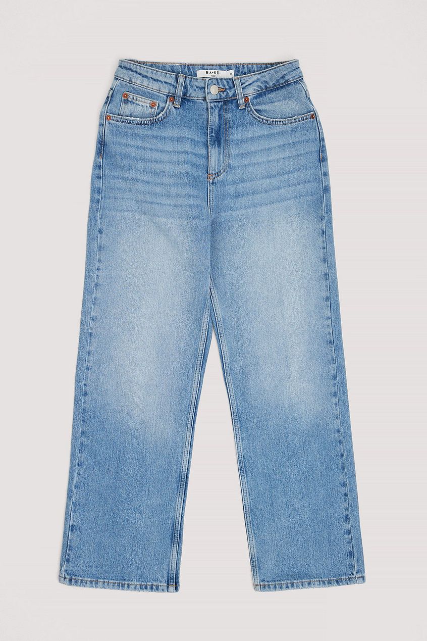 Women Straight High Waist Cropped Jeans – High-Rise Ankle Crop, Clean Straight Leg | HARCHIZ
