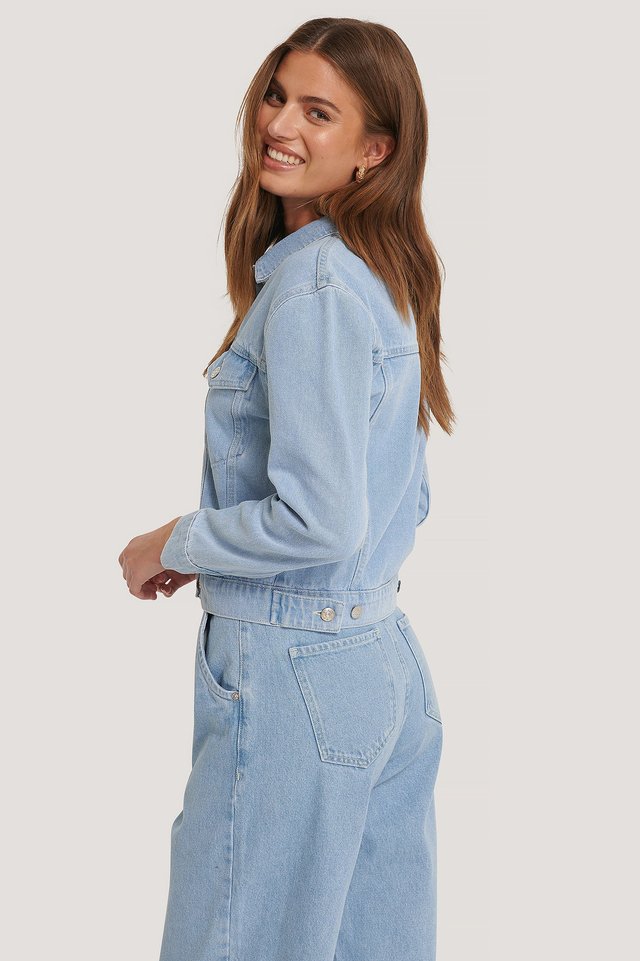 Harchiz Women Light Blue Solid Stylish Denim Jacket