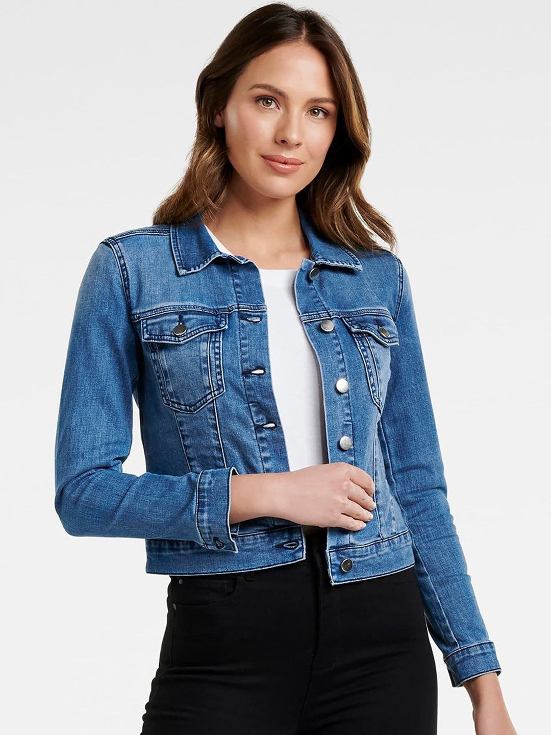 Harchiz Women’s Blue Solid Jacket – Bold, Timeless & Effortlessly Cool
