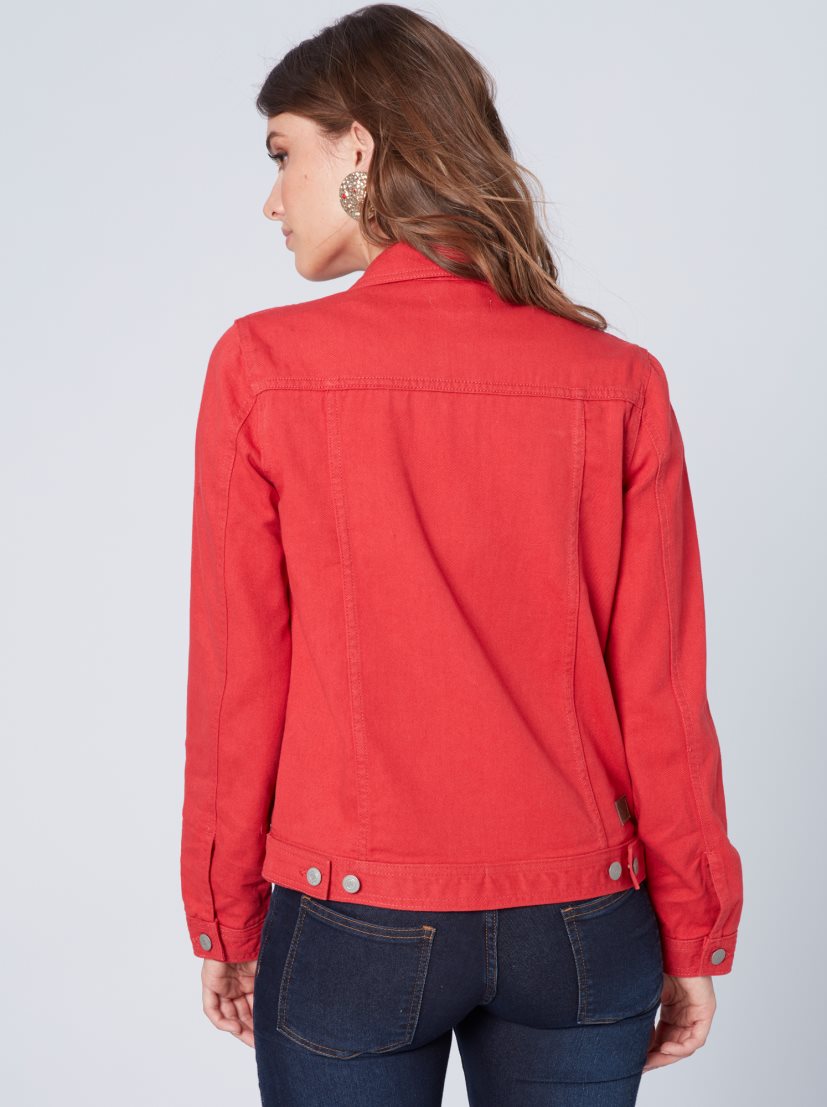 Harchiz Women Red Solid Stylish Casual Jacket