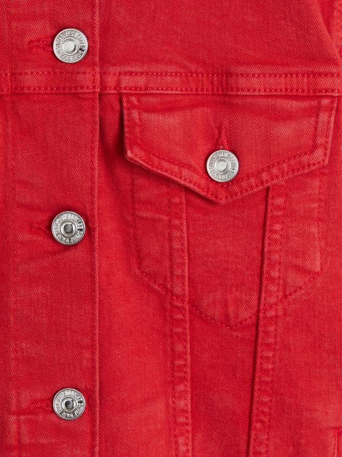 Harchiz Women Red Solid Denim Jacket – Bold & Trendy Casual Layer