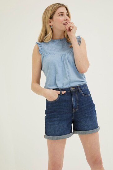 Blue Darley Denim Shorts - HARCHIZ - Shorts & Skirts - 