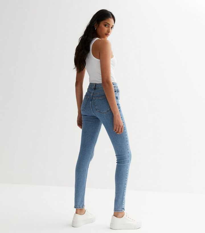 Blue Mid Rise Amie Skinny Jeans - HARCHIZ - Jeans - 