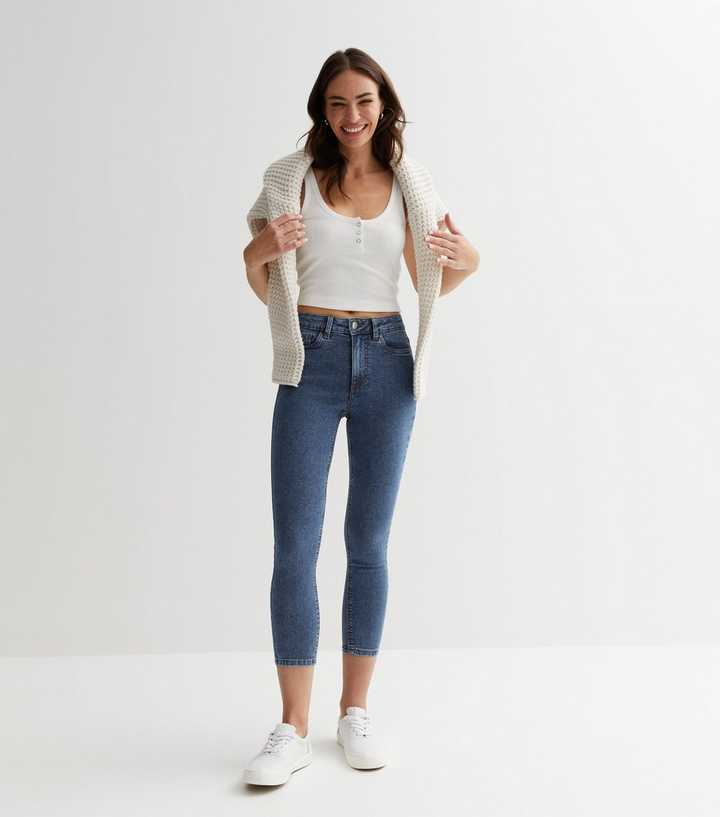 Blue Mid Rise Skinny Jeans - HARCHIZ - Jeans - 