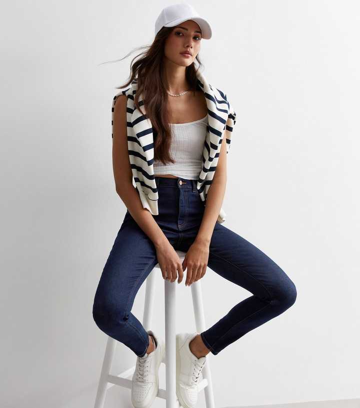 Blue Mid Rise Skinny Jeans - HARCHIZ - Jeans - 