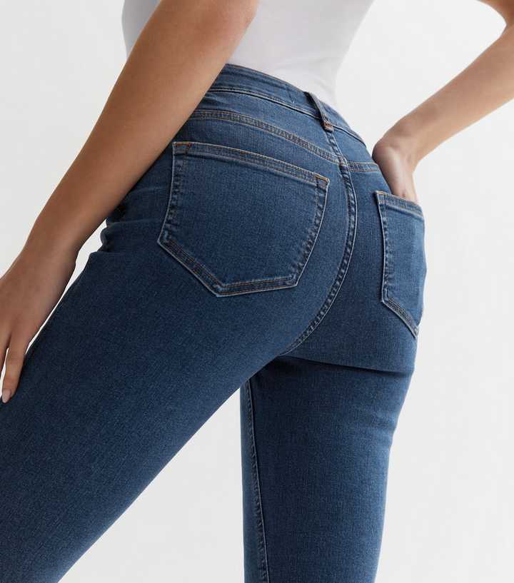 Blue Mid Rise Skinny Jeans - HARCHIZ - Jeans - 