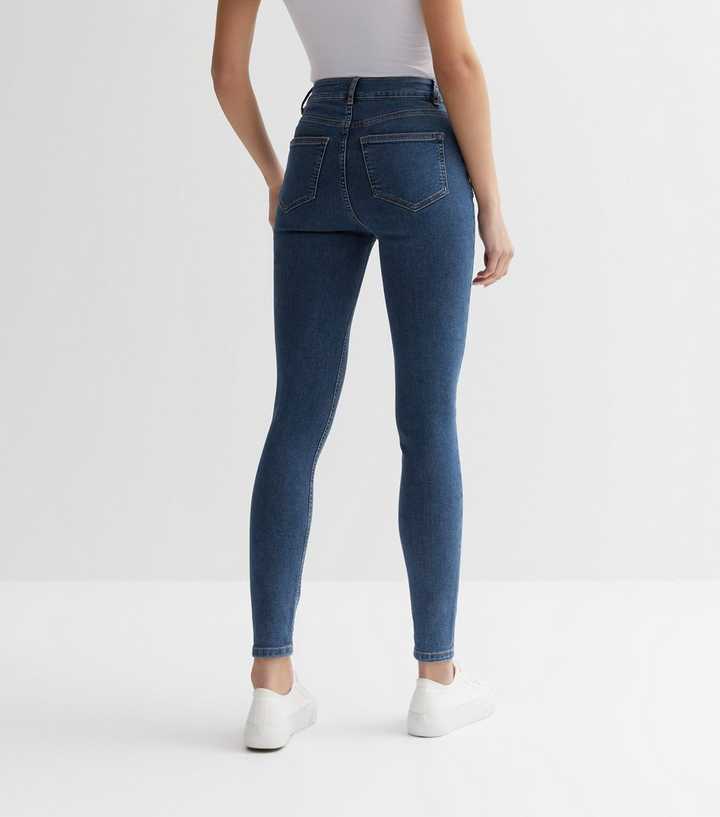 Blue Mid Rise Skinny Jeans - HARCHIZ - Jeans - 