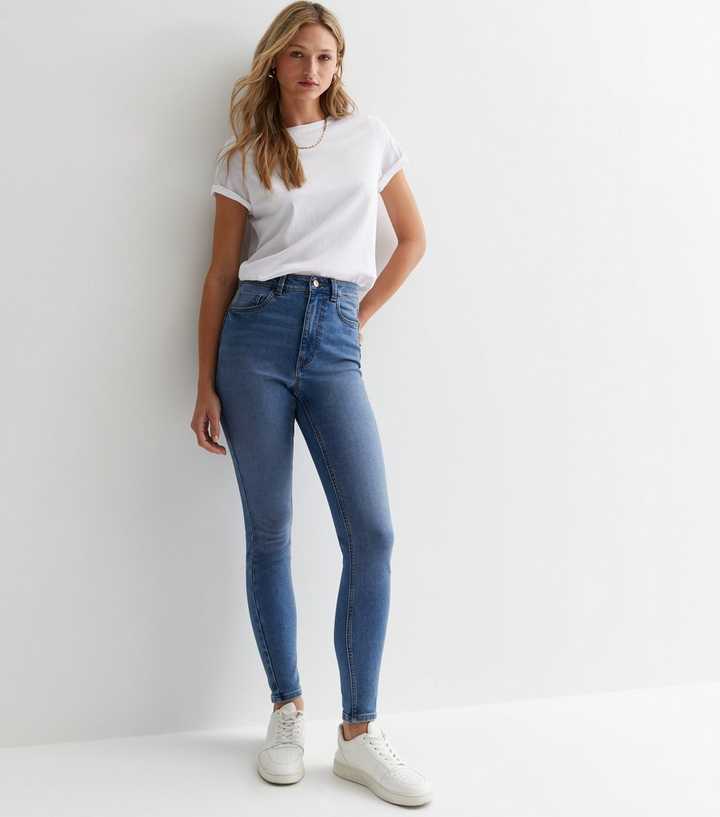 Blue Mid Wash Lift & Shape Jinna Skinny Jeans - HARCHIZ - Jeans - 