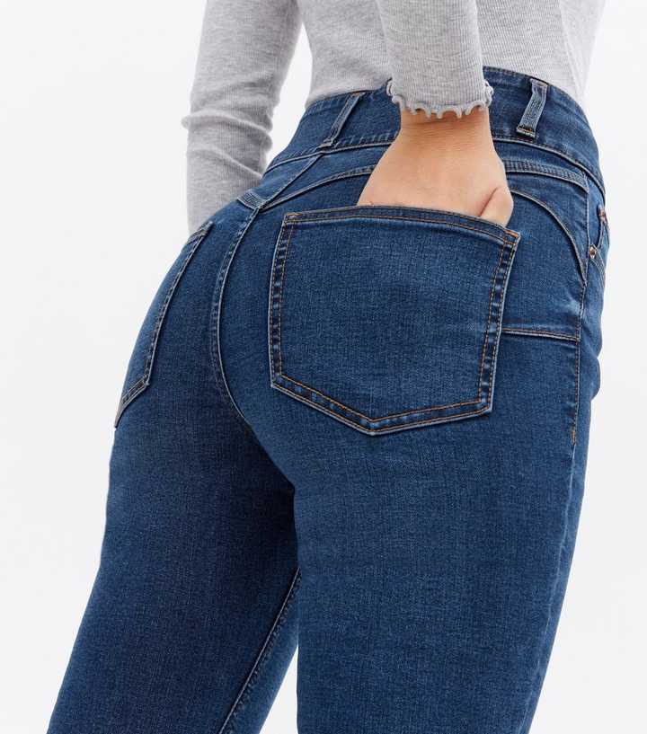 Blue Rinse Wash Lift & Shape High Waist Yazmin Skinny Jeans - HARCHIZ - Jeans - 