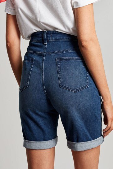 Blue Shirley Long Denim Shorts - HARCHIZ - Shorts & Skirts - 