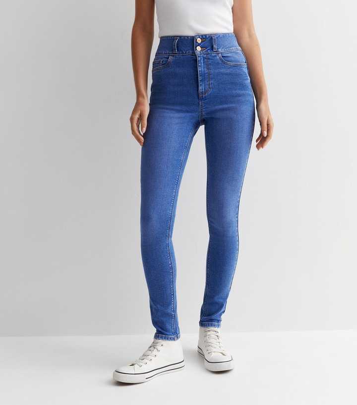 Bright Blue Lift & Shape High Waist Skinny Jeans - HARCHIZ - Jeans - 