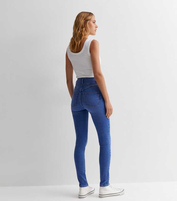 Bright Blue Lift & Shape High Waist Skinny Jeans - HARCHIZ - Jeans - 
