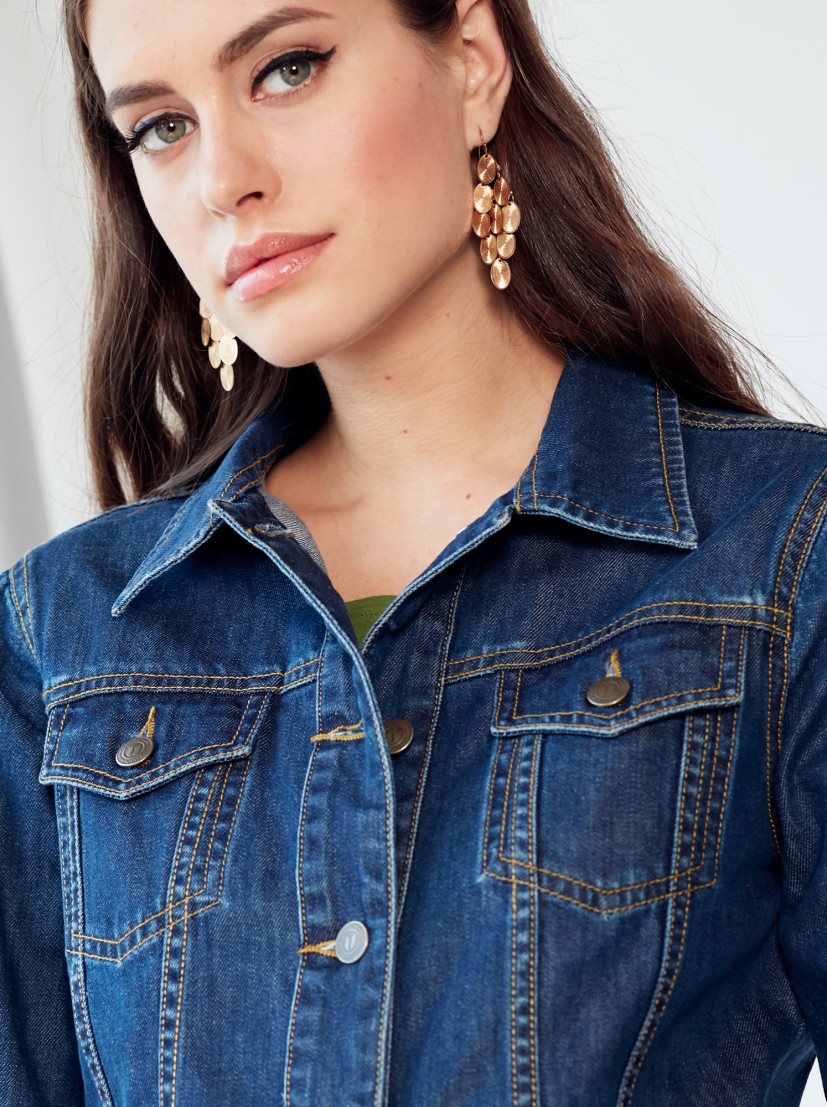 Harchiz Women Dark Blue Classic Solid Jacket – Premium Everyday Style