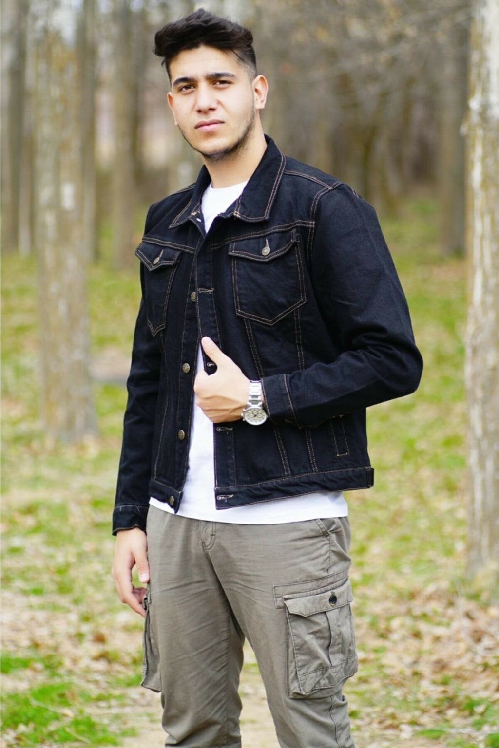 Couple Denim Jacket Black - HARCHIZ - Denim Jackets - 