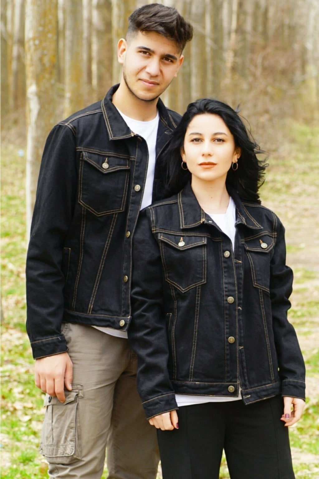 Couple Denim Jacket Black - HARCHIZ - Denim Jackets - 