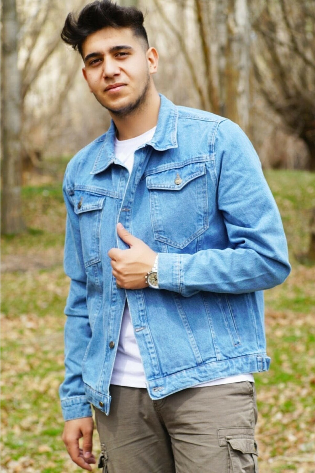 Couple Denim Jacket Light Blue - HARCHIZ - Denim Jackets - 