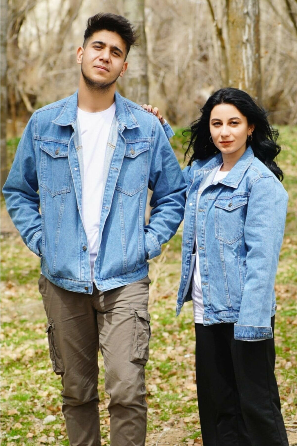 Couple Denim Jacket Light Blue - HARCHIZ - Denim Jackets - 