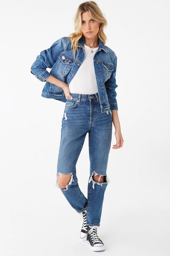 Distressed Women Jacket - HARCHIZ - Denim Jackets - 