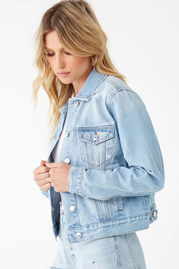 Harchiz Women Light Blue Casual Denim Jacket – Elegant Everyday Style