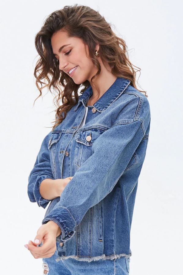 Frayed Women Jacket - HARCHIZ - Denim Jackets - 