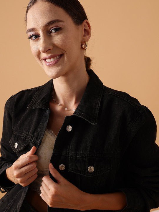 Lightweight Pure Cotton Crop Denim Jacket - HARCHIZ - Denim Jackets - 