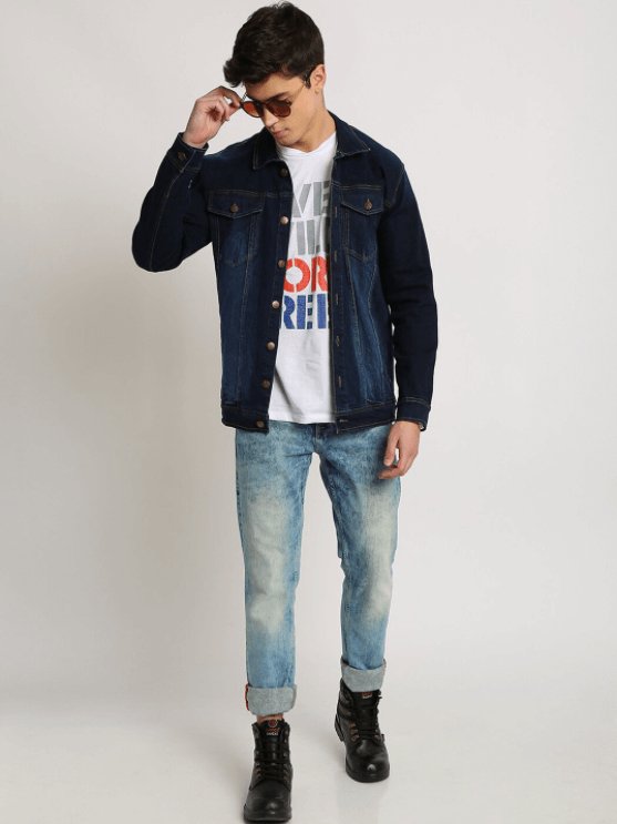 Mens Denim Jacket Dark Blue