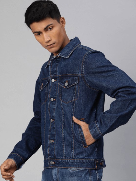 Mens Denim Jacket Dark Blue