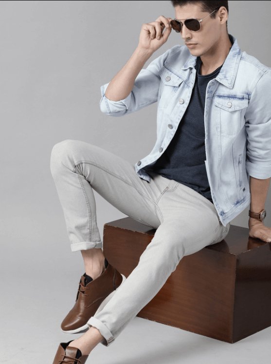 Mens Denim Jacket Light Blue