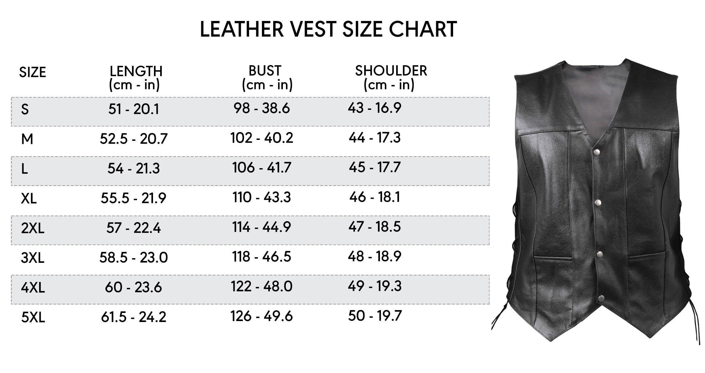 Ace Black Genuine Leather Biker Vest