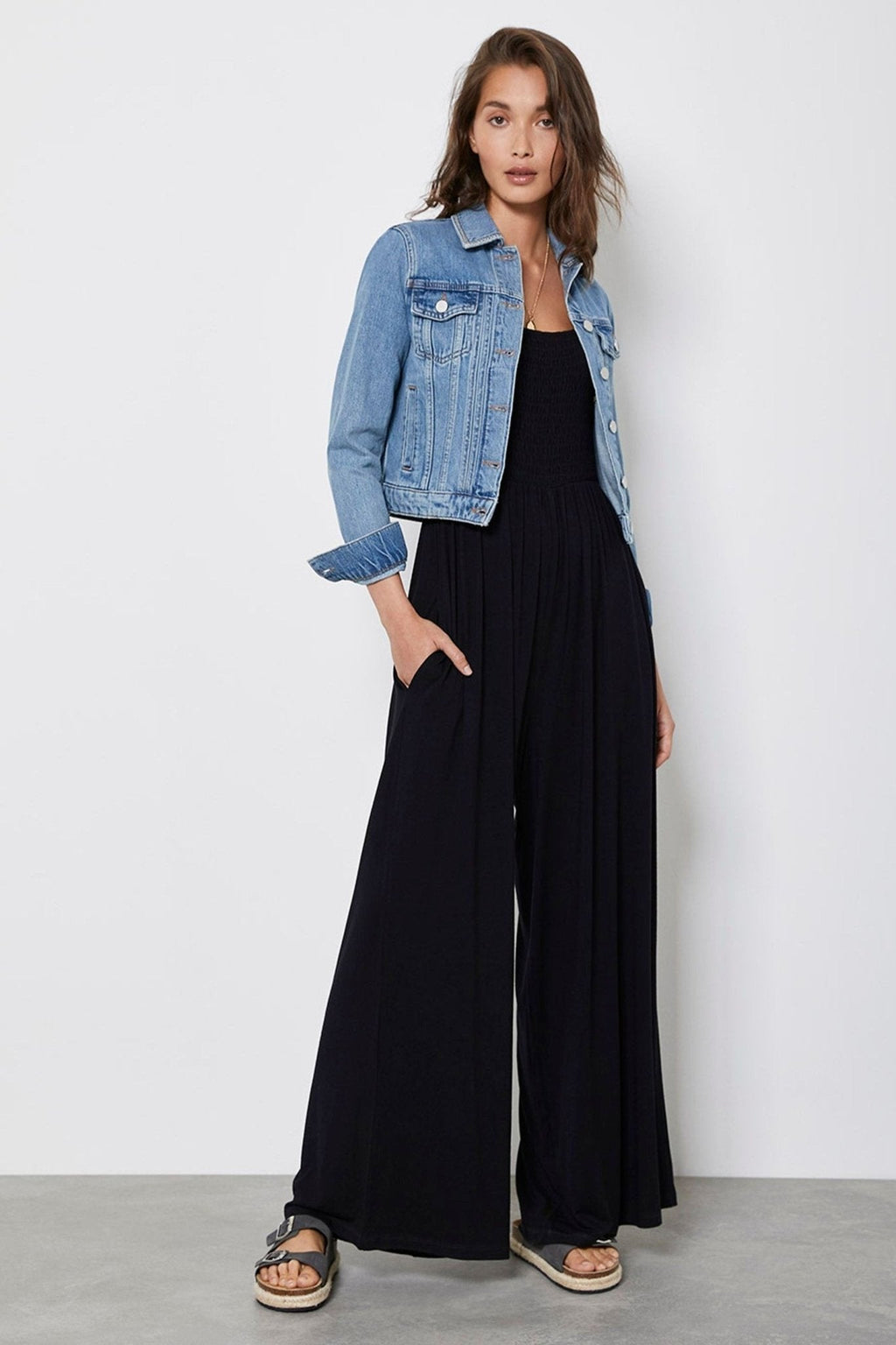 Mint Velvet Blue Puff Shoulder Jacket - HARCHIZ - Denim Jackets - 